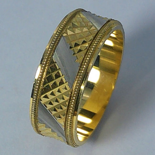 14K Yellow Gold Keepsake Wedding Ring, 6.9mm, Size 5.5