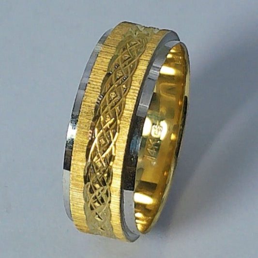 14K Tu-tone Goldmaster Wedding Band, 5.7mm, Size 4.5