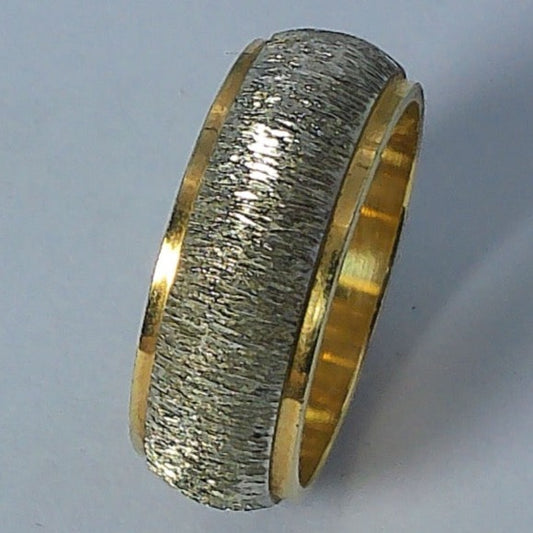 14K Tu-tone Sultan Wedding Band, 6.4mm, Size 4