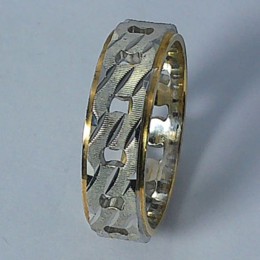 14K Tu-tone Keepsake Wedding Band, 5.2mm, Size 4.5