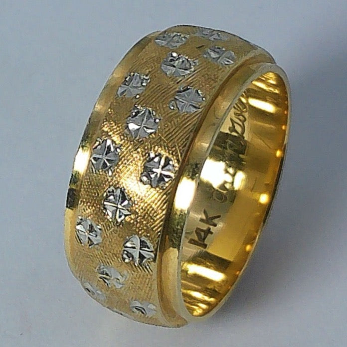 14K Yellow Gold Art'N Gold Wedding Band, 8mm, Size 5.5