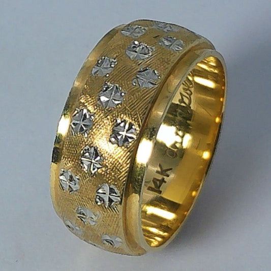 14K Yellow Gold Art'N Gold Wedding Band, 8mm, Size 5.5