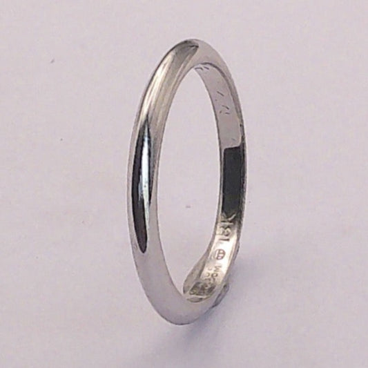 18Kt. White Gold Orange Blossom Wedding Ring, 2mm, Size 6