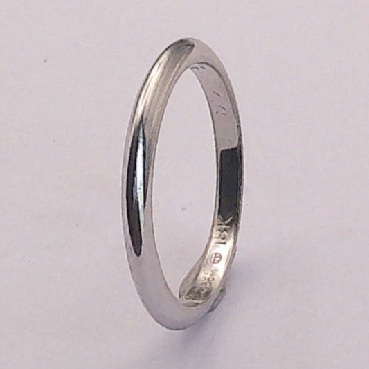 18K White Gold Orange Blossom Wedding Ring, 2mm, Size 6