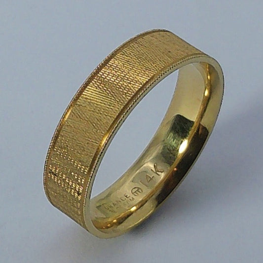 14K Orange Blossom Comfort-fit Wedding Band, 6mm, Size 10