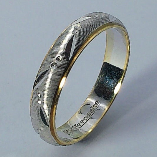 14K Tu-tone Keepsake Wedding Band, 5mm, Size 11