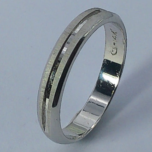 14K White Gold Goldmaster Wedding Band, 4mm, Size 10
