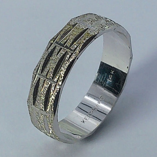 14K White Gold Keepsake Wedding Band, 6mm, Size 10