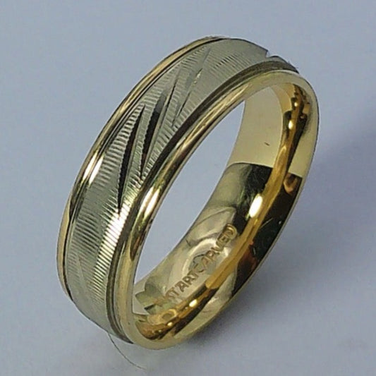 14K Tu-tone Artcarved Wedding Band, 6.5mm, Size 10