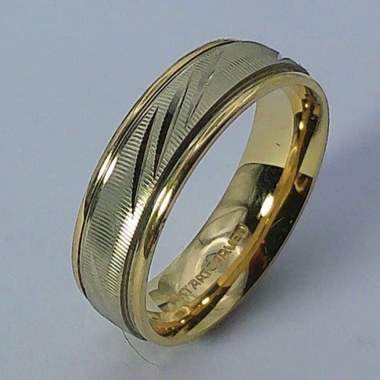 14K Tu-tone Artcarved Wedding Band, 6mm, Size 10