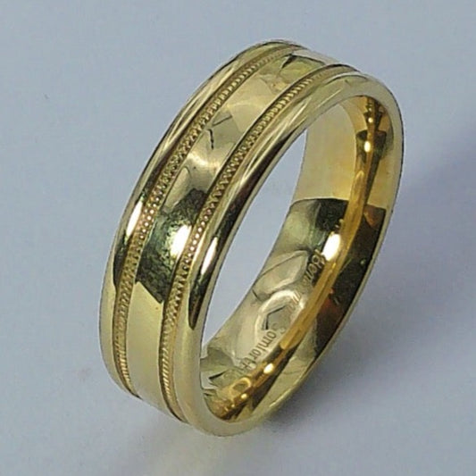 14K Yellow Gold Comfort-fit Wedding Band, 6mm, Size 8