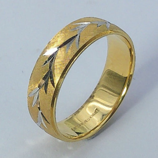 14K Yellow Gold Artcarved Wedding Band, 6.5mm, Size 10