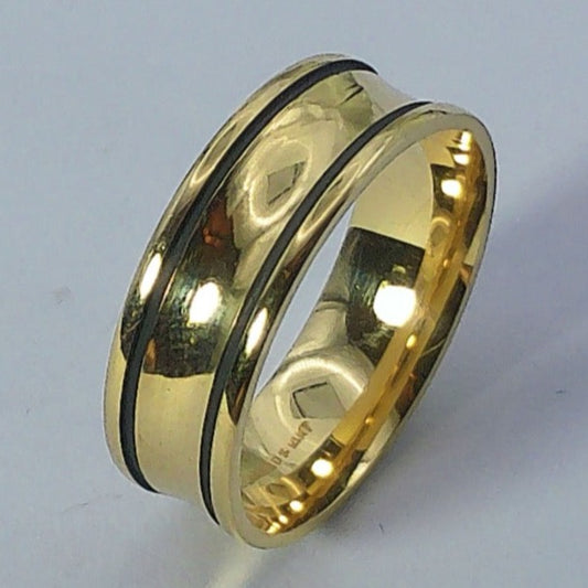 14K Yellow Gold Artcarved Wedding Band, 6.5mm, Size 8